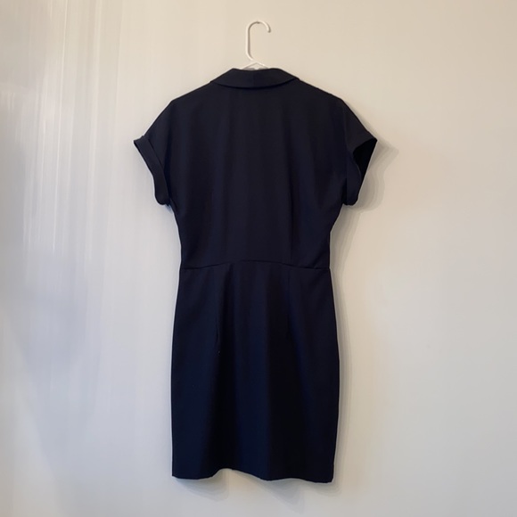 Black Wrap Button Detail Dress - Picture 3 of 3